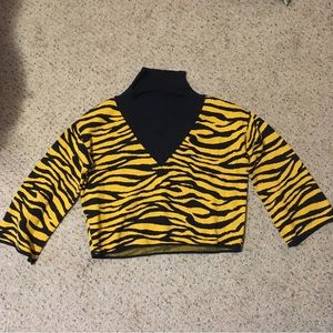 Victor Glemaud for Target yellow black tiger zebra stripe turtleneck sweater HTF